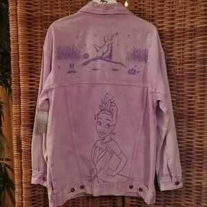 Disney Spirit Jersey Tiana and Louis Princess and The Frog Denim Jacket NWT L